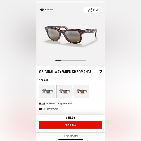 Authentic Ray-Ban Original Wayfarer Chromance Sunglasses - Picture 5 of 5